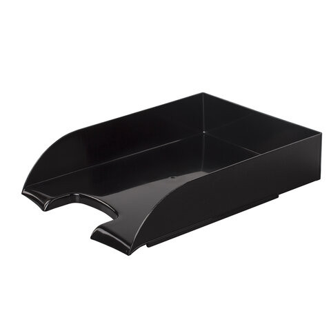 Лоток горизонтальный для бумаг BRAUBERG "Office style", 320х245х65 мм, черный, 237286 по низкой цене оптом 