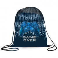 Мешок для обуви BRAUBERG, с петлёй, карман на молнии, полиэстер, 47х37 см, "Game over", 270912