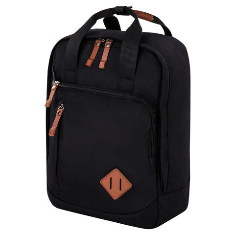 Рюкзак BRAUBERG FRIENDLY молодежный, черный, 37х26х13 см, 270089 по низкой цене оптом Краснодар, Москва, Уфа, Казань, Барнаул, Владивосток, Хабаровск, Сахалин, Красноярск, Екатеренбург, 