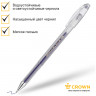 Ручка гелевая CROWN "Hi-Jell", СИНЯЯ, корпус прозрачный, узел 0,5 мм, линия письма 0,35 мм, HJR-500B по низкой цене оптом 