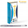 Ручка гелевая CROWN "Hi-Jell", СИНЯЯ, корпус прозрачный, узел 0,5 мм, линия письма 0,35 мм, HJR-500B по низкой цене оптом 