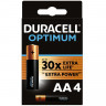 Батарейки КОМПЛЕКТ 4 шт., DURACELL Optimum, AA (LR6, 15А), х30 мощность, алкалиновые, пальчиковые, 5014061 по низкой цене оптом 