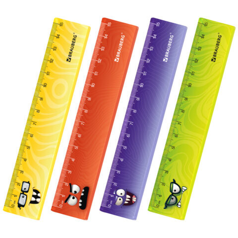 Линейка пластиковая 15 см BRAUBERG "CUTE MONSTERS", с печатью, ассорти, 210866 по низкой цене оптом Линейка пластиковая 15 см BRAUBERG "CUTE MONSTERS", с печатью, ассорти, 210866 по низкой цене оптом