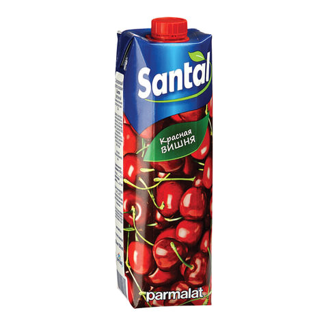 Напиток сокосодержащий SANTAL (Сантал) Red, красная вишня, 1 л, тетра-пак, 547754 по низкой цене оптом Краснодар, Москва, Уфа, Казань, Барнаул, Владивосток, Хабаровск, Сахалин, Красноярск, Екатеренбург, 