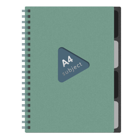 Тетрадь обложка пластик, А4 80л. гребень, 4 съемных разделителя, клетка, BRAUBERG, зеленый, 405363 по низкой цене оптом Тетрадь обложка пластик, А4 80л. гребень, 4 съемных разделителя, клетка, BRAUBERG, зеленый, 405363 по низкой цене оптом