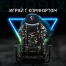 Кресло компьютерное BRABIX "Military GM-140", две подушки, экокожа, черное с рисунком милитари, 532802 по низкой цене оптом 