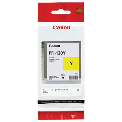Картридж струйный CANON (PFI-120Y) для imagePROGRAF TM-200/205/300/305, желтый, 130 мл, оригинальный, 2888C001 по низкой цене оптом 