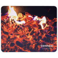 Коврик для мыши SONNEN "FIRE", резина + ткань, 220х180х3 мм, 513292