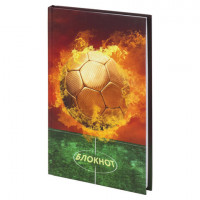 Блокнот (135х206 мм), 80 л., твердый, клетка, выборочный лак, ЮНЛАНДИЯ, "Футбол", 111615