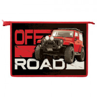 Папка для тетрадей ЮНЛАНДИЯ А4, 1 отделение, пластик, на молнии, "Offroad", 271083