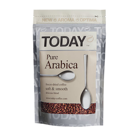 Кофе растворимый TODAY "Pure Arabica", сублимированный, 150 г, 100% арабика, мягкая упаковка, 9962 по низкой цене оптом 
