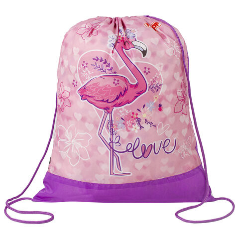 Мешок для обуви ПИФАГОР, 1 отделение, 42х34 см, "Cute Flamingo", 270184 по низкой цене оптом 