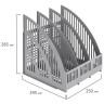 Лоток вертикальный для бумаг BRAUBERG "Energy", 250 мм, 3 отделения, сетчатый, сборный, серый, 237018 по низкой цене оптом 