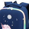 Ранец GRIZZLY, анатомическая спинка, LED лампочки, для девочек, "STAR UNICORN", 37х26х16 см, RG-265-2/1 по низкой цене оптом 