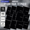 Тетради предметные, КОМПЛЕКТ 12 ПРЕДМЕТОВ, 48л, обложка картон, BRAUBERG, BLACK, 405164 по низкой цене оптом 
