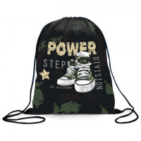 Мешок для обуви BRAUBERG, с петлёй, карман на молнии, полиэстер, 47х37 см, "Power step", 270913