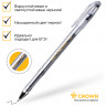 Ручка гелевая CROWN "Hi-Jell", ЧЕРНАЯ, корпус прозрачный, узел 0,5 мм, линия письма 0,35 мм, HJR-500B по низкой цене оптом 