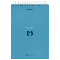 Скетчбук, белая бумага 100г/м2 140х201мм 60л, гребень, жёсткая подложка, BRAUBERG ART DEBUT, Ассорти 1, 116902