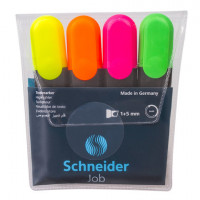 Набор текстовыделителей SCHNEIDER 4 шт., АССОРТИ, "Job", линия 1-5 мм, 1500