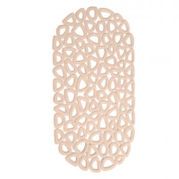 Коврик для ванны противоскользящий 68х37см, "Треугольники", овальный, бежевый, ПВХ, PRIMILA, 700380