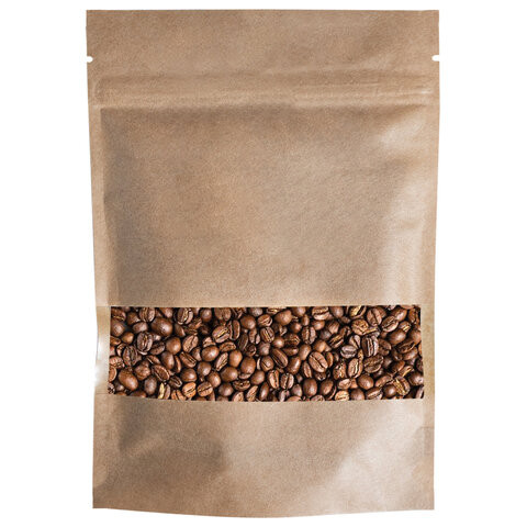 Пакет Дой-Пак с замком ZIP LOCK, крафт с окном 60 мм, 170 х 240 + 40 мм, 100 штук 150 мкм, BRAUBERG, 700692 по низкой цене оптом Пакет Дой-Пак с замком ZIP LOCK, крафт с окном 60 мм, 170 х 240 + 40 мм, 100 штук 150 мкм, BRAUBERG, 700692 по низкой цене оптом