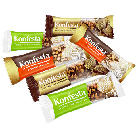 Конфеты KONFESTA Ассорти (соленая карамель, шоколадно-ореховая, орехово-сливочная) 1100г по низкой цене оптом Конфеты KONFESTA Ассорти (соленая карамель, шоколадно-ореховая, орехово-сливочная) 1100г по низкой цене оптом