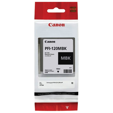 Картридж струйный CANON (PFI-120MBK) для imagePROGRAF TM-200/205/300/305, матовый черный, 130 мл, оригинальный, 2884C001 по низкой цене оптом 