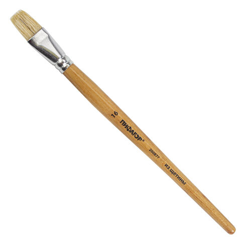 Кисть ПИФАГОР, щетина, плоская, № 16, 200877 по низкой цене оптом 