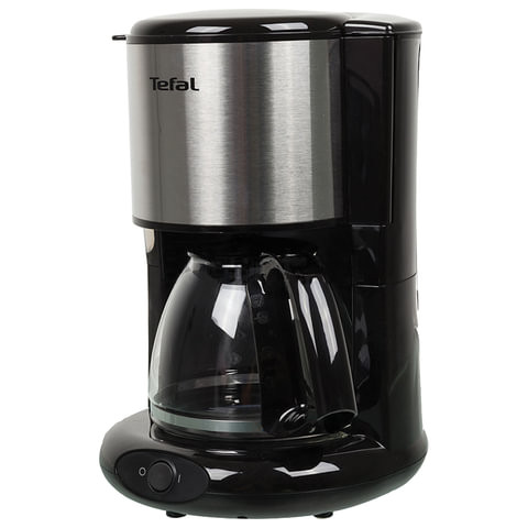 Кофеварка капельная TEFAL CM361838, 1000 Вт, объем 1,25 л, пластик, серебристая/черная по низкой цене оптом Краснодар, Москва, Уфа, Казань, Барнаул, Владивосток, Хабаровск, Сахалин, Красноярск, Екатеренбург, 