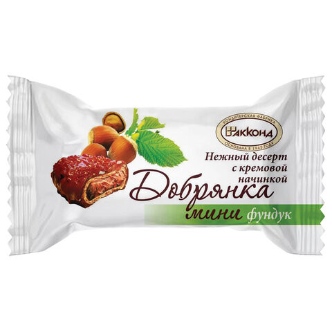 Конфеты шоколадные АККОНД "Добрянка" мини-десерт, с кремовой начинкой из фундука, 500 г по низкой цене оптом 