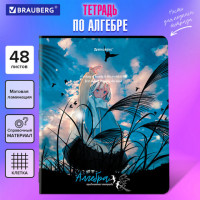 Тетрадь предметная ANIME GIRLS 48л, матовая ламинация, АЛГЕБРА, клетка, подсказ, BRAUBERG, 404746