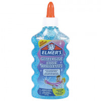 Клей для слаймов канцелярский с блестками ELMERS "Glitter Glue", 177 мл, голубой, 2077252