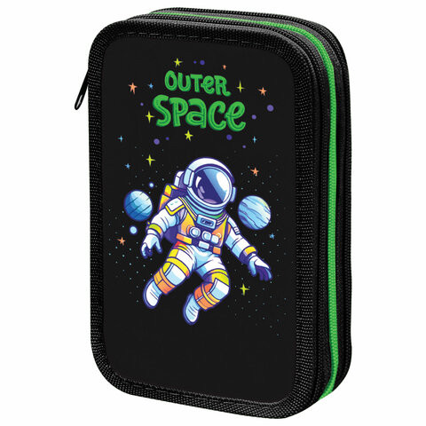 Пенал ПИФАГОР, 3 отделения, ламинированный картон, 19х11 см, Outer space, 273488 по низкой цене оптом Краснодар, Москва, Уфа, Казань, Барнаул, Владивосток, Хабаровск, Сахалин, Красноярск, Екатеренбург, 