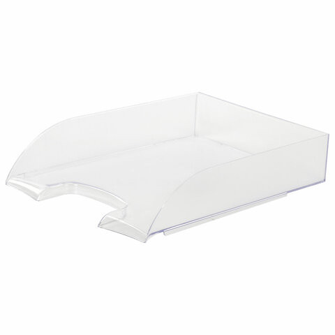 Лоток горизонтальный для бумаг BRAUBERG "Office style", 320х245х65 мм, прозрачный, 237288 по низкой цене оптом 