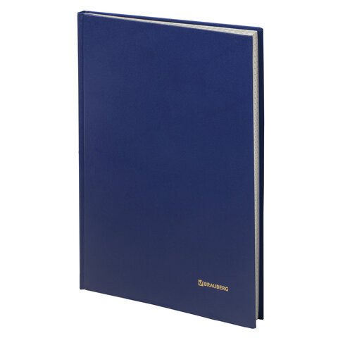 Книга учета 144 л., клетка, твердая, бумвинил, блок офсет, А4 (200х290 мм), BRAUBERG, синий, 130226 по низкой цене оптом 