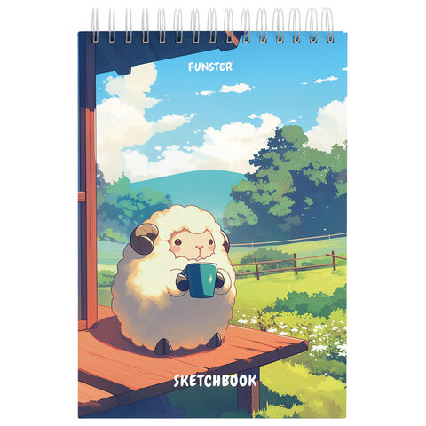 Скетчбук, белая бумага 100г/м2 140х201мм 60л, гребень, жёсткая подложка, BRAUBERG ART DEBUT, Ассорти 2, 116903 по низкой цене оптом 