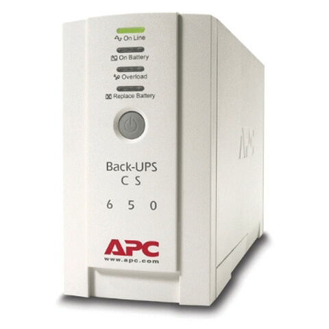 Источник бесперебойного питания APC Back-UPS BK650EI, 650 VA (400 W), 3 розетки IEC 320, белый по низкой цене оптом 