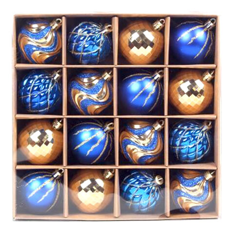 Шары елочные 16 шт, 8 см, "Blue&Gold", пластик, золото/синий, ЗОЛОТАЯ СКАЗКА, 592454 по низкой цене оптом Шары елочные 16 шт, 8 см, "Blue&Gold", пластик, золото/синий, ЗОЛОТАЯ СКАЗКА, 592454 по низкой цене оптом