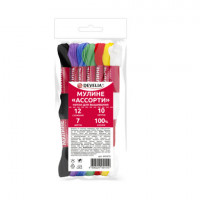 Нитки для вышивания (мулине), Набор 7 цветов "Школьный", 10 м, хлопок, DEVELIA (Девелиа), 665676