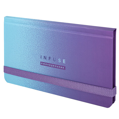 Еженедельник недатированный с резинкой (171х93 мм), BRAUBERG, твердый, УФ-ЛАК, 64 л., "Infuse", 114574 по низкой цене оптом 