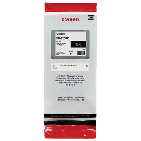 Картридж струйный CANON (PFI-320BK) для imagePROGRAF TM-200/205/300/305, черный, 300 мл, оригинальный, 2890C001 по низкой цене оптом 
