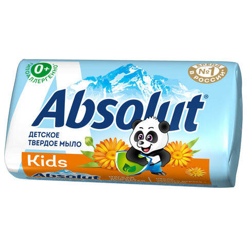 Мыло туалетное детское 90г ABSOLUT KIDS "Календула",натуральное, ш/к 07357, 6063 по низкой цене оптом 