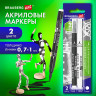 Маркеры акриловые для рисования и хобби, 2 цвета ЧЕРНЫЙ/БЕЛЫЙ, линия 0,7-1мм, BRAUBERG ART, 152527 по низкой цене оптом Краснодар, Москва, Уфа, Казань, Барнаул, Владивосток, Хабаровск, Сахалин, Красноярск, Екатеренбург, 