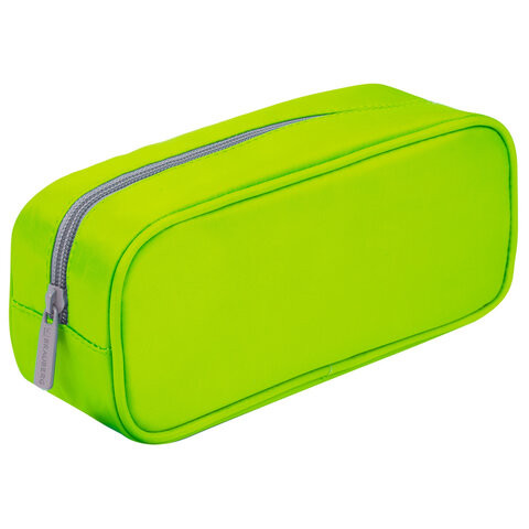 Пенал-косметичка BRAUBERG, мягкий, "KING SIZE NEON GREEN", 20х8х9 см, 229020 по низкой цене оптом 