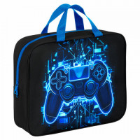 Папка на молнии с ручками BRAUBERG KIDS А4, 1 отделение, полиэстер, 80 мм, Digital gamepad, 273316