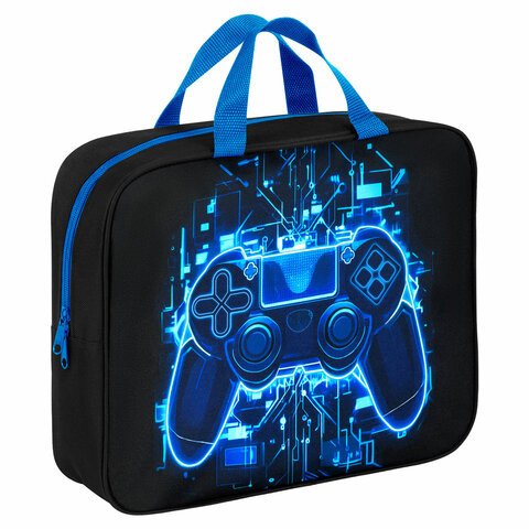 Папка на молнии с ручками BRAUBERG KIDS А4, 1 отделение, полиэстер, 80 мм, Digital gamepad, 273316 по низкой цене оптом 