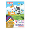 Картон цветной А4 немелованный (матовый), ВОЛШЕБНЫЙ, 10 листов 10 цветов, в папке, ПИФАГОР, 200х290 мм, "Котята", 129914 по низкой цене оптом 