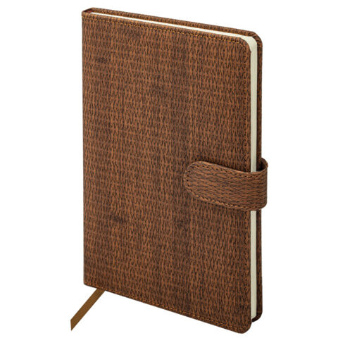 Еженедельник датированный 2026 А5 145х215мм BRAUBERG Augustus, под кожу, коричневый, 117162 по низкой цене оптом 