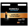 Батарейки КОМПЛЕКТ 10 шт., DURACELL Optimum, AAA (LR03, 24А), х30 мощность, алкалиновые, мизинчиковые, 5014729 по низкой цене оптом 