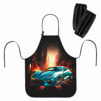 Фартук с нарукавниками для уроков труда ЮНЛАНДИЯ, регулировка по росту, 46х54 см, Fire car, 273768
